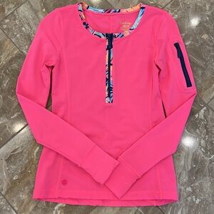Lilly Pulitzer Half Zip Luxletic Long Sleeve Top, Size XXS